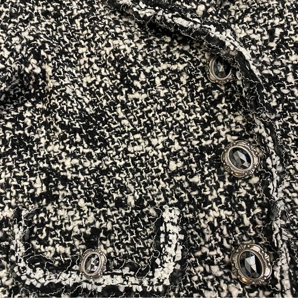 Cynthia Steffe Tweed Lace Trimmed Jewel Medallion Jacket - Picture 7 of 8